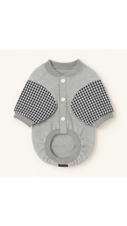 Grey Gingham Tee