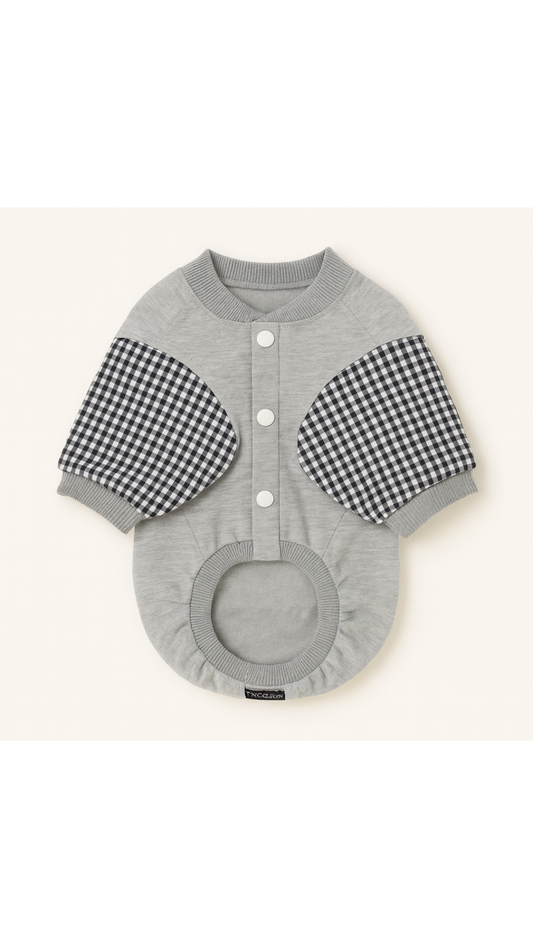 Grey Gingham Tee